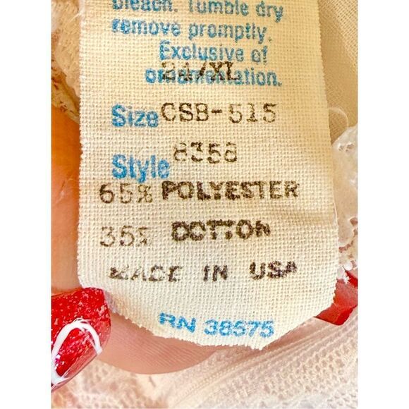 Vintage Yellow Bird 80's Pastel Pink & White Lace Collar Trim Dress 24 Months - Picture 5 of 9